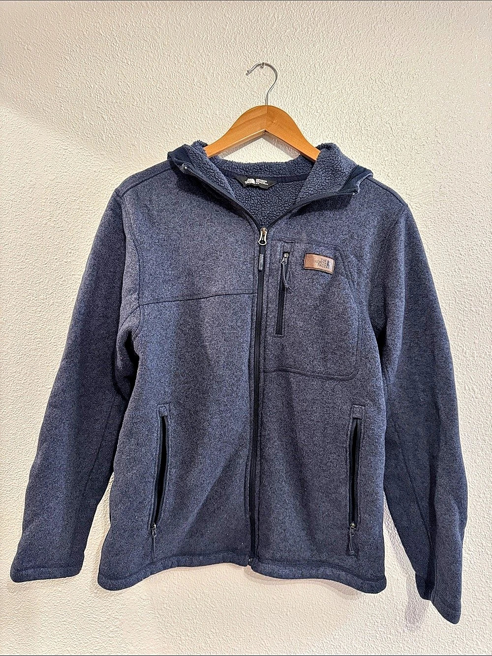The North Face Crescent Full Zip Hooded Fleece Jacket Blue